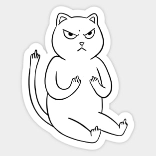 Cat middle fingers Sticker